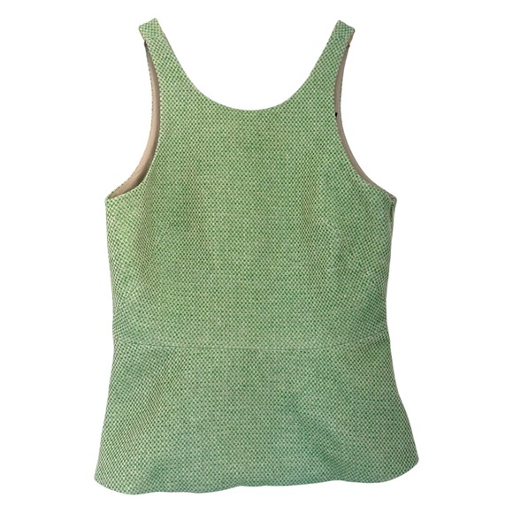 BANANA REPUBLIC Green Tweed Peplum Shell Top, size 2 - Picture 2 of 3